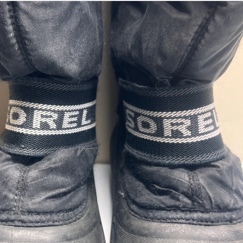 Sorel Black Nylon Insulated Snow Boots Waterproof‎ Rubber Shell Size 7Toggle